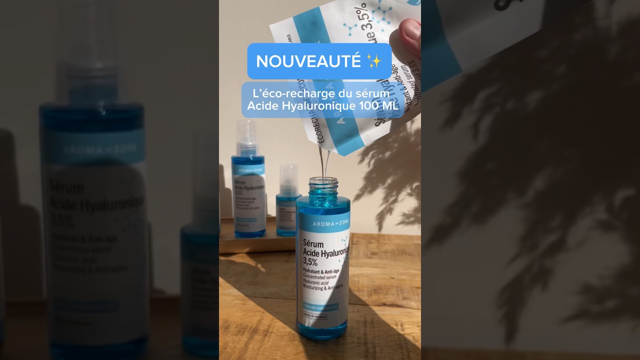 L’éco-recharge de notre sérum à l’acide hyaluronique est enfin disponible au format 100 ml ✨🩵